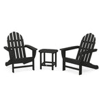 POLYWOODÂ® Classic Adirondack 3-Piece Set with South Beach 18" Side Table - Black
