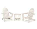 POLYWOODÂ® Classic Adirondack 3-Piece Set with South Beach 18" Side Table - Sand
