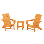 POLYWOODÂ® Modern 3-Piece Adirondack Set with Long Island 18" Side Table - Tangerine