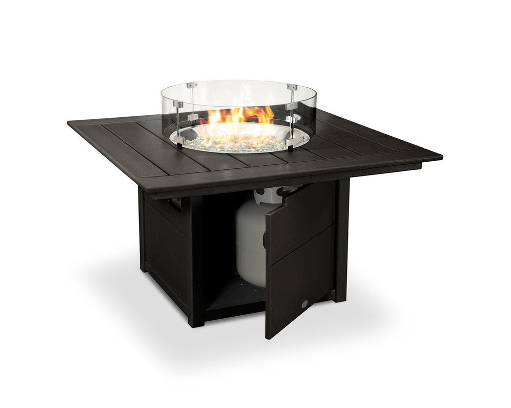 POLYWOODÂ® Square 42" Fire Pit Table - Black