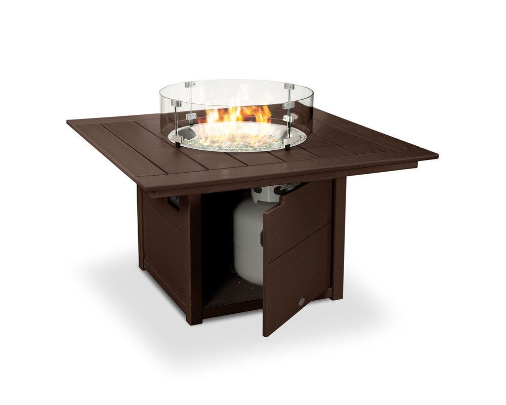 POLYWOODÂ® Square 42" Fire Pit Table - Mahogany