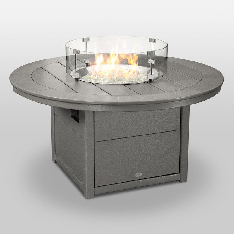 POLYWOODÂ® Round 48" Fire Pit Table - Slate Grey