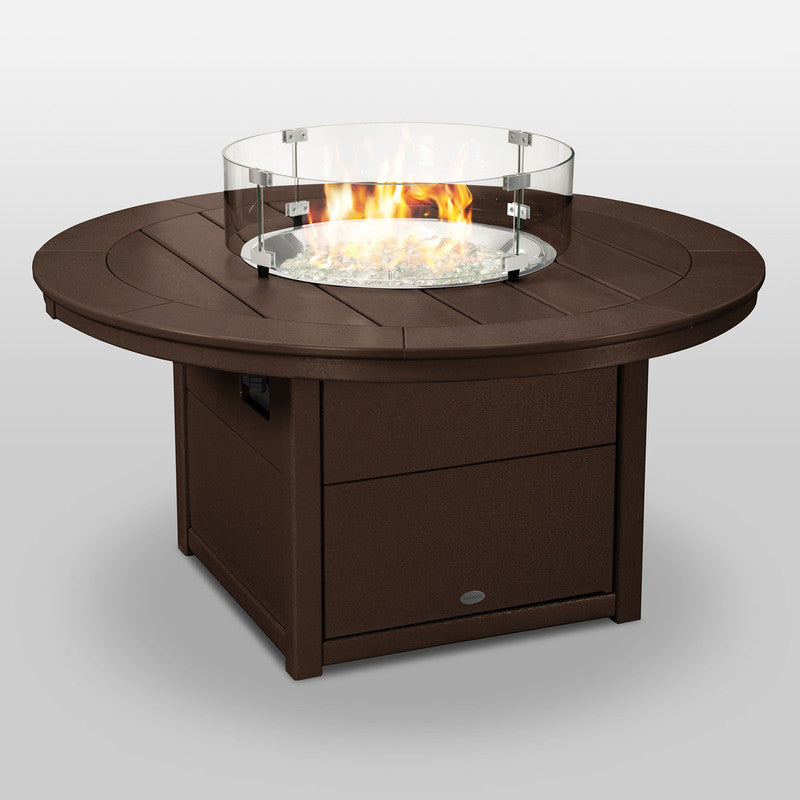 POLYWOODÂ® Round 48" Fire Pit Table - Mahogany