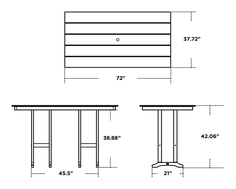 POLYWOODÂ® Farmhouse 37" Dining Table - Sand