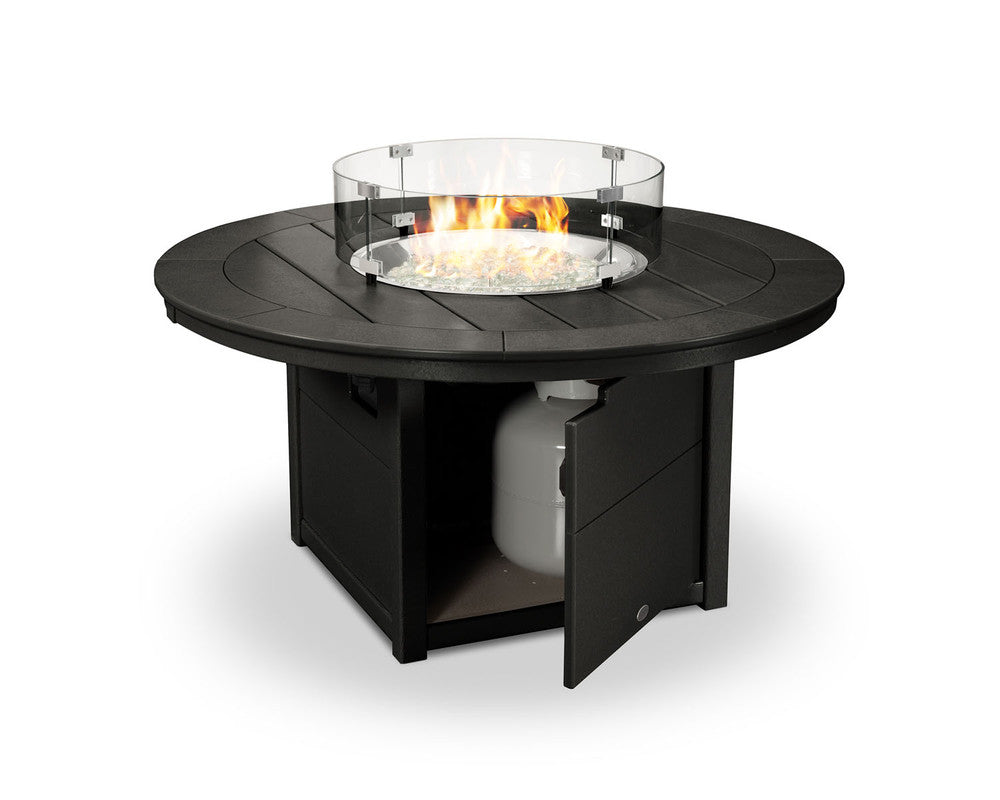 POLYWOODÂ® Round 48" Fire Pit Table - Black
