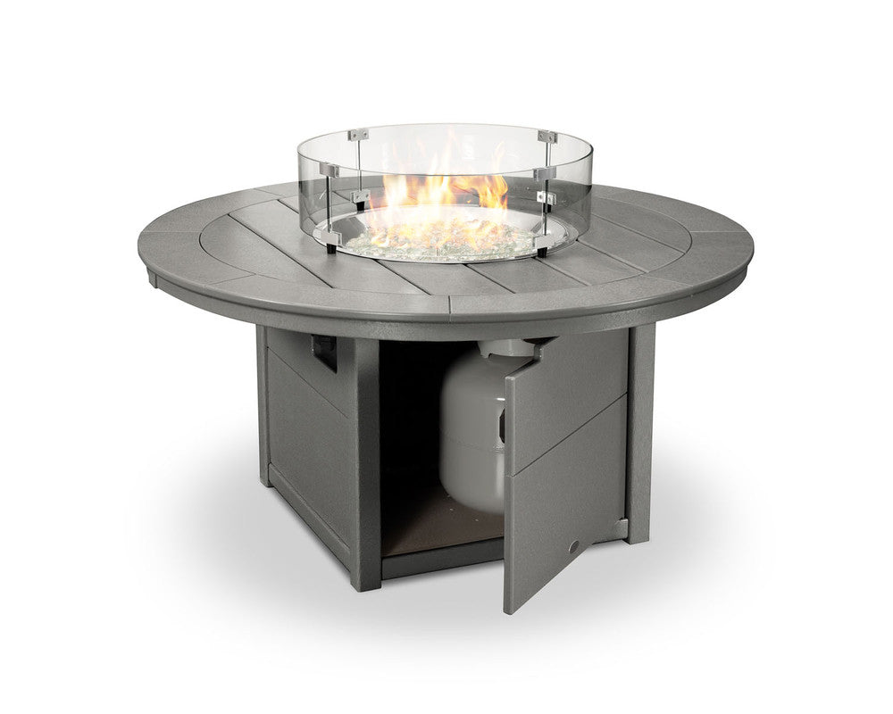 POLYWOODÂ® Round 48" Fire Pit Table - Slate Grey