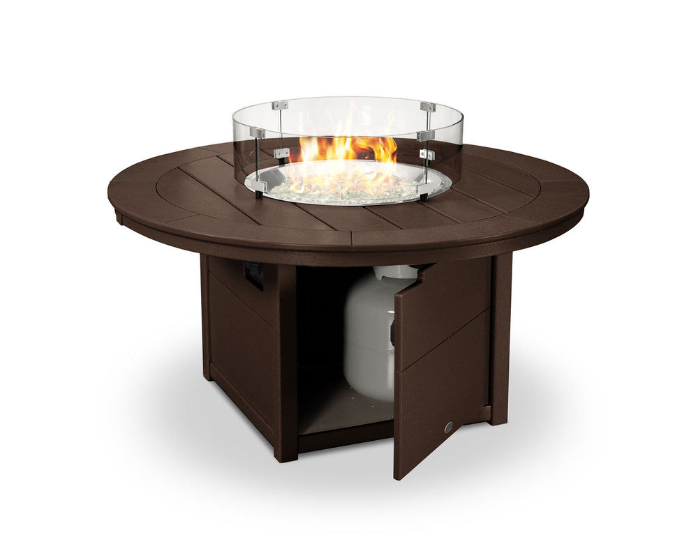 POLYWOODÂ® Round 48" Fire Pit Table - Mahogany