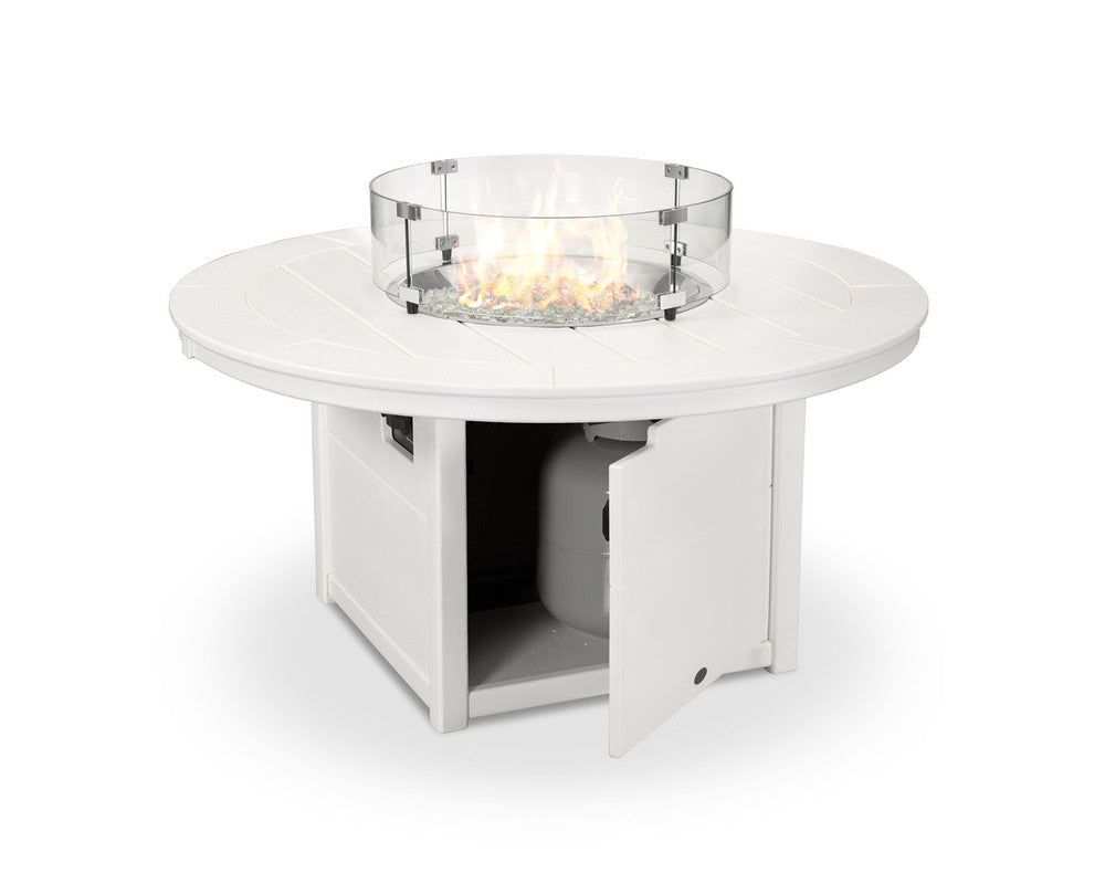 POLYWOODÂ® Round 48" Fire Pit Table - White