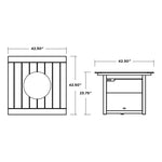 POLYWOODÂ® Square 42" Fire Pit Table - Mahogany