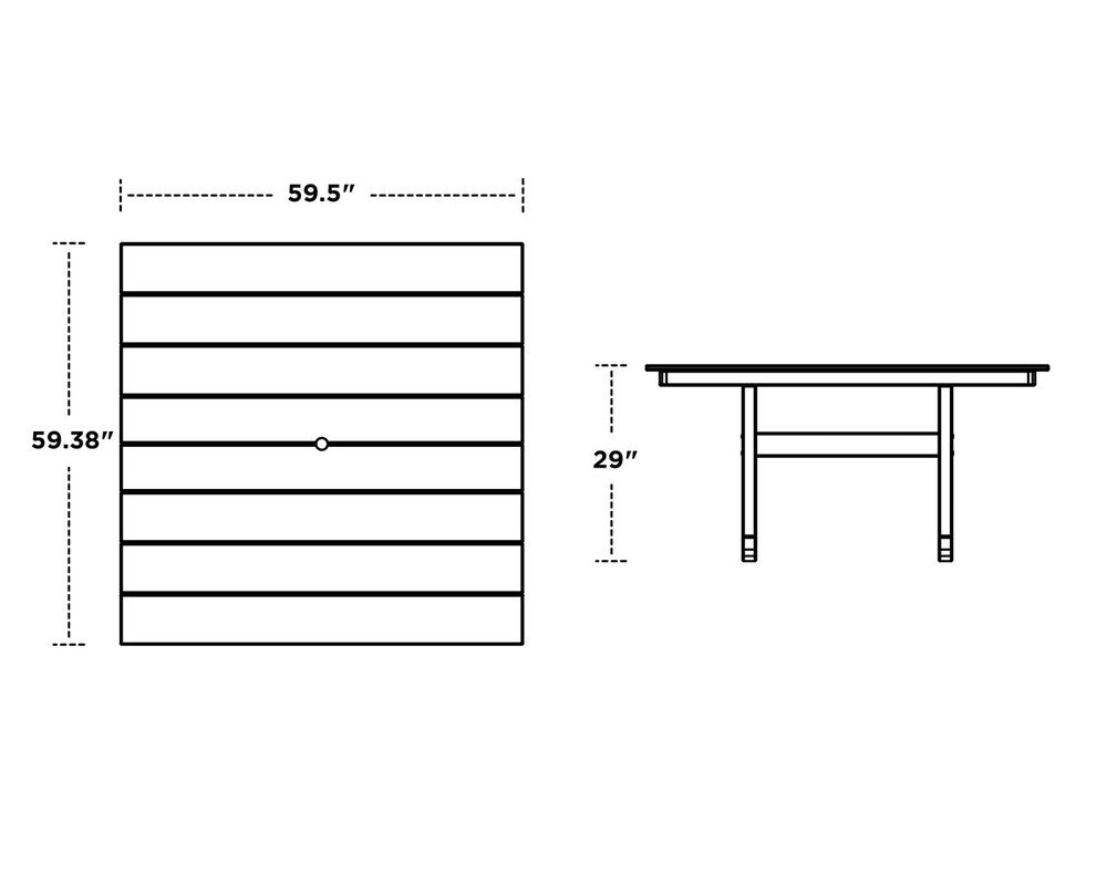 POLYWOODÂ® Farmhouse Trestle 59" Dining Table - Sand
