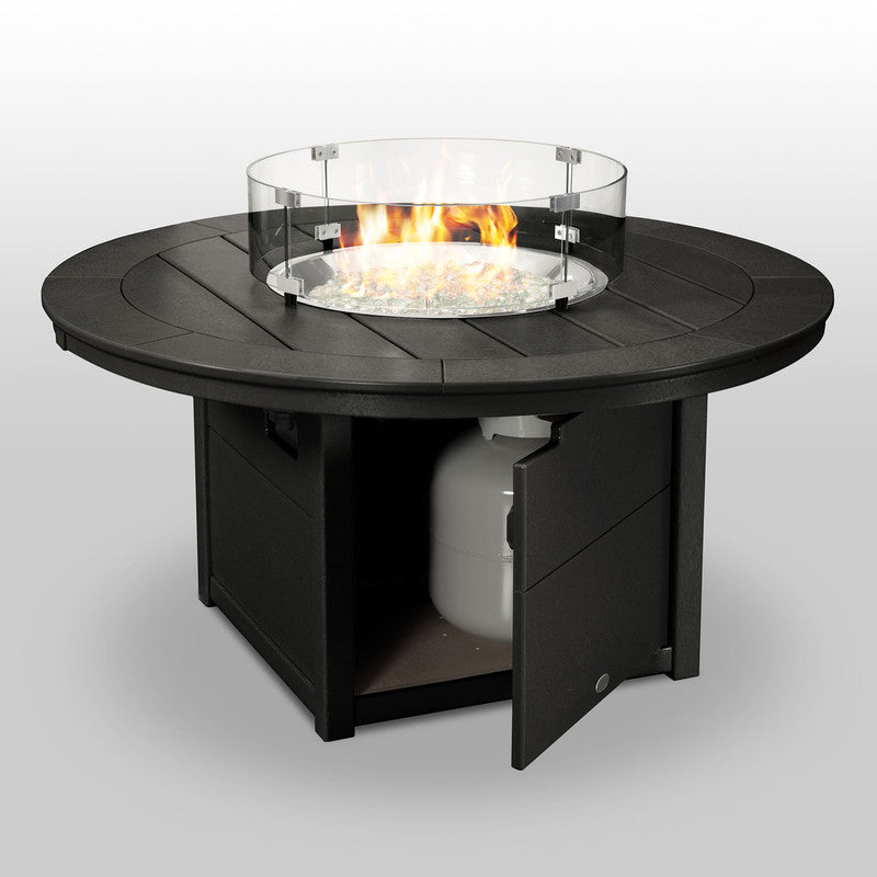 POLYWOODÂ® Round 48" Fire Pit Table - Black