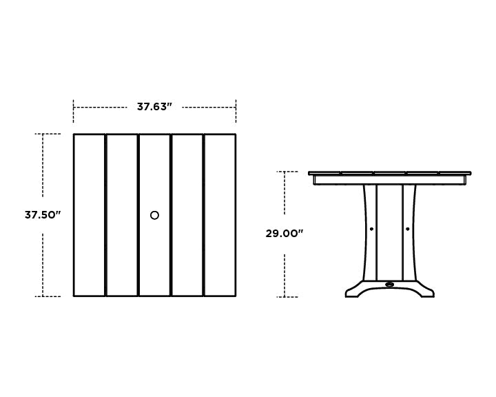 POLYWOODÂ® Farmhouse Trestle 37" Dining Table - Teak