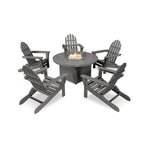 POLYWOODÂ® Round 48" Fire Pit Table - Slate Grey