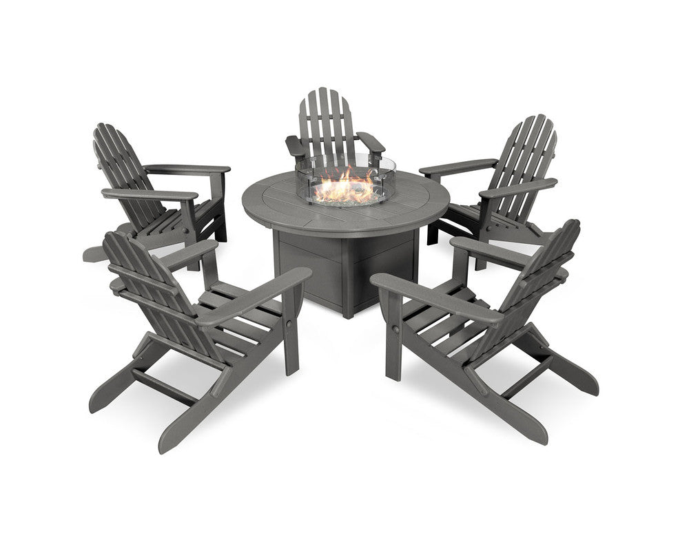 POLYWOODÂ® Round 48" Fire Pit Table - Black
