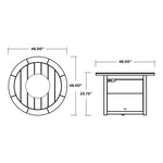 POLYWOODÂ® Round 48" Fire Pit Table - Mahogany
