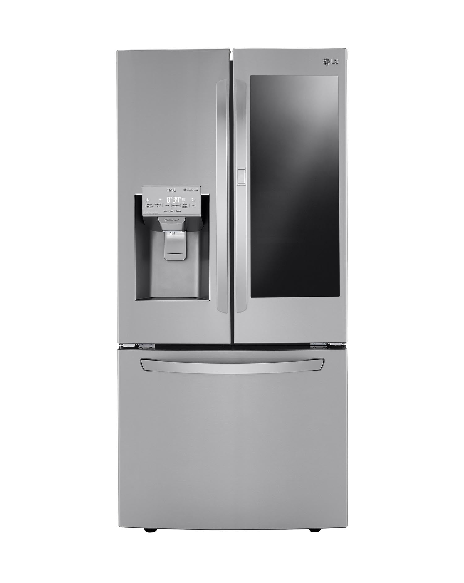 LG Smudge-Proof Stainless Steel 33" Standard Depth Instaview™ French Door Fridge with Craft Ice™(25 cu. ft) - LRFVS2503S