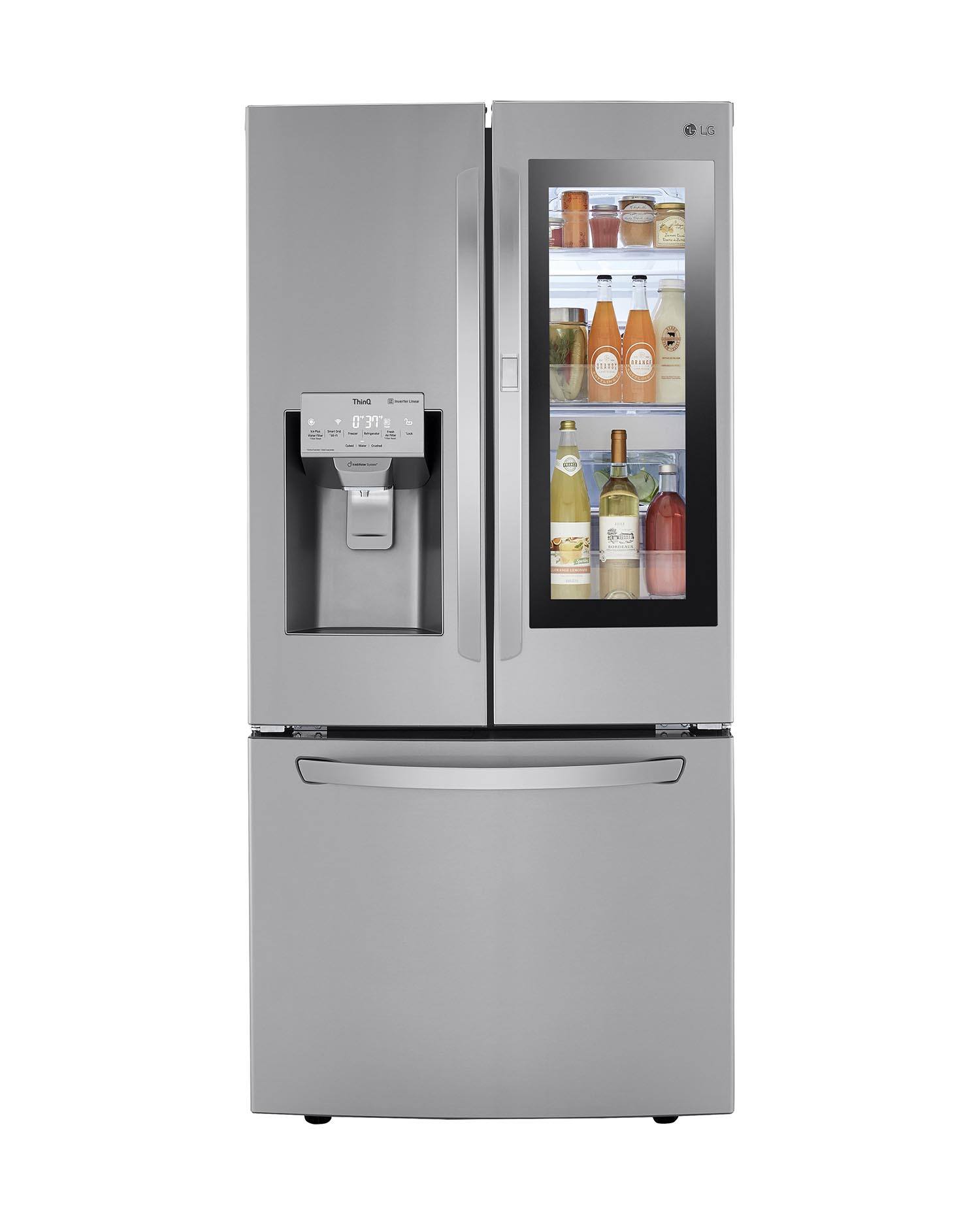 LG Smudge-Proof Stainless Steel 33" Standard Depth Instaview™ French Door Fridge with Craft Ice™(25 cu. ft) - LRFVS2503S