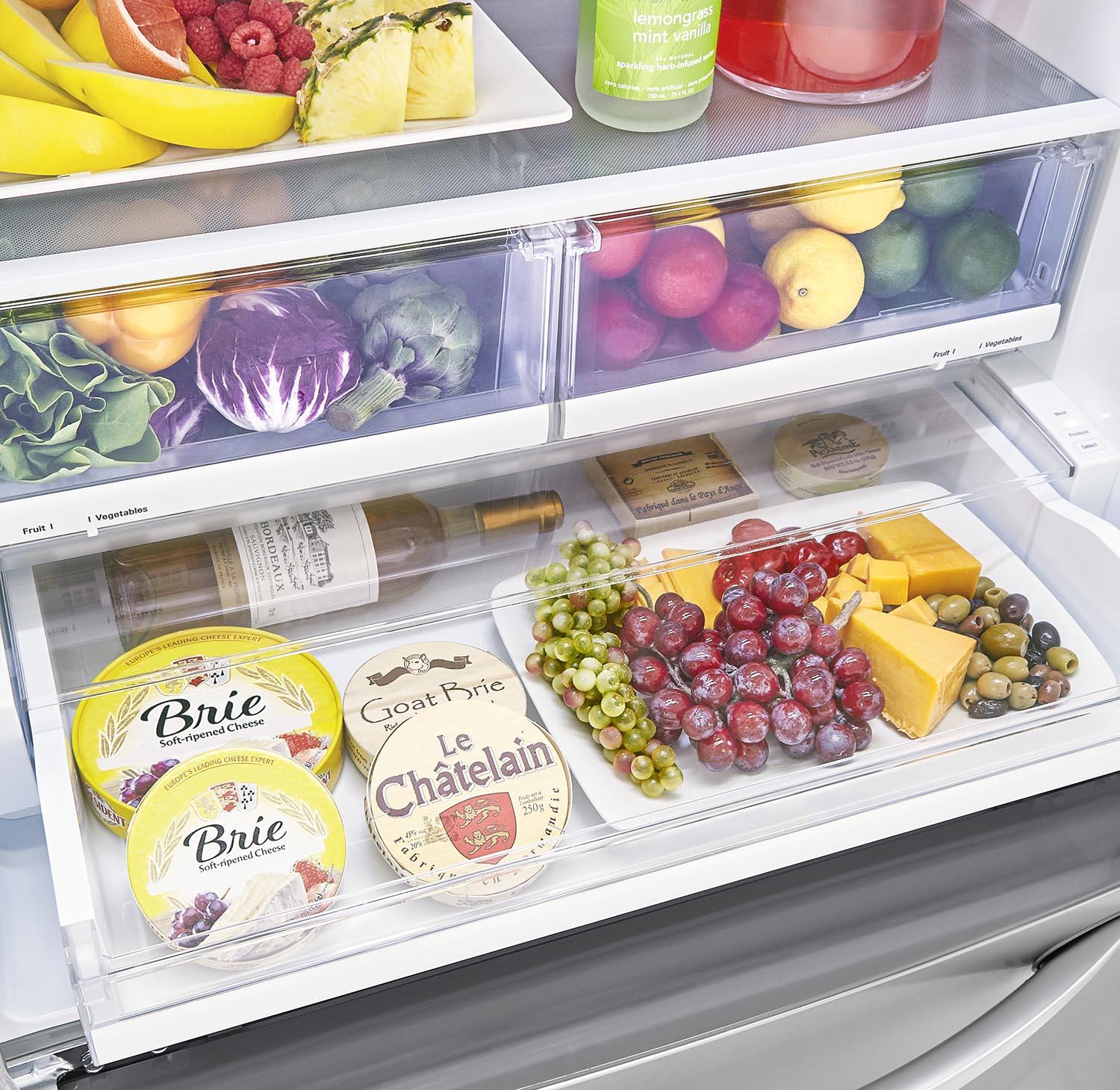 LG Smudge-Proof Stainless Steel 33" Standard Depth Instaview™ French Door Fridge with Craft Ice™(25 cu. ft) - LRFVS2503S