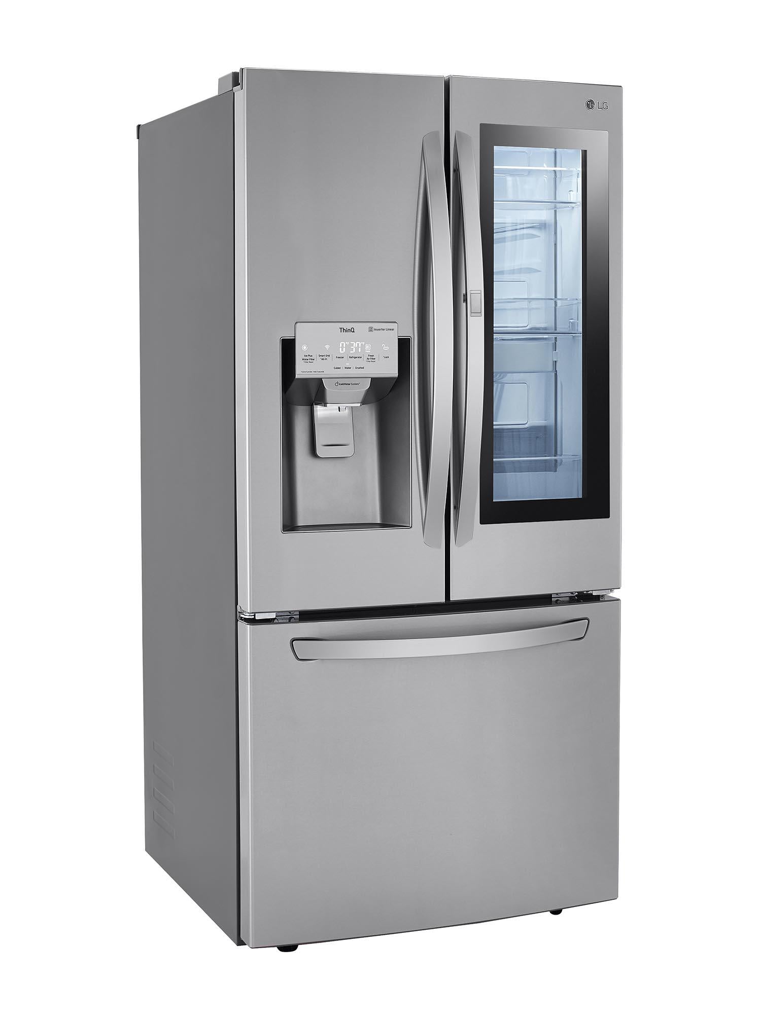 LG Smudge-Proof Stainless Steel 33" Standard Depth Instaview™ French Door Fridge with Craft Ice™(25 cu. ft) - LRFVS2503S
