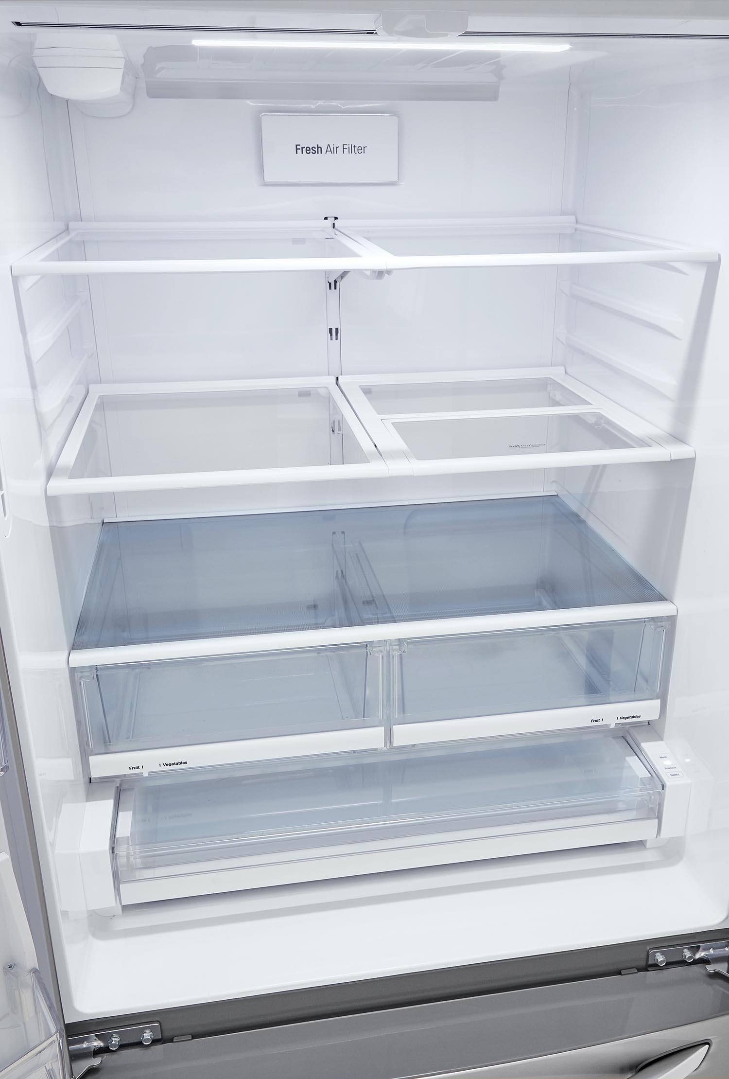 LG Smudge-Proof Stainless Steel 33" Standard Depth Instaview™ French Door Fridge with Craft Ice™(25 cu. ft) - LRFVS2503S