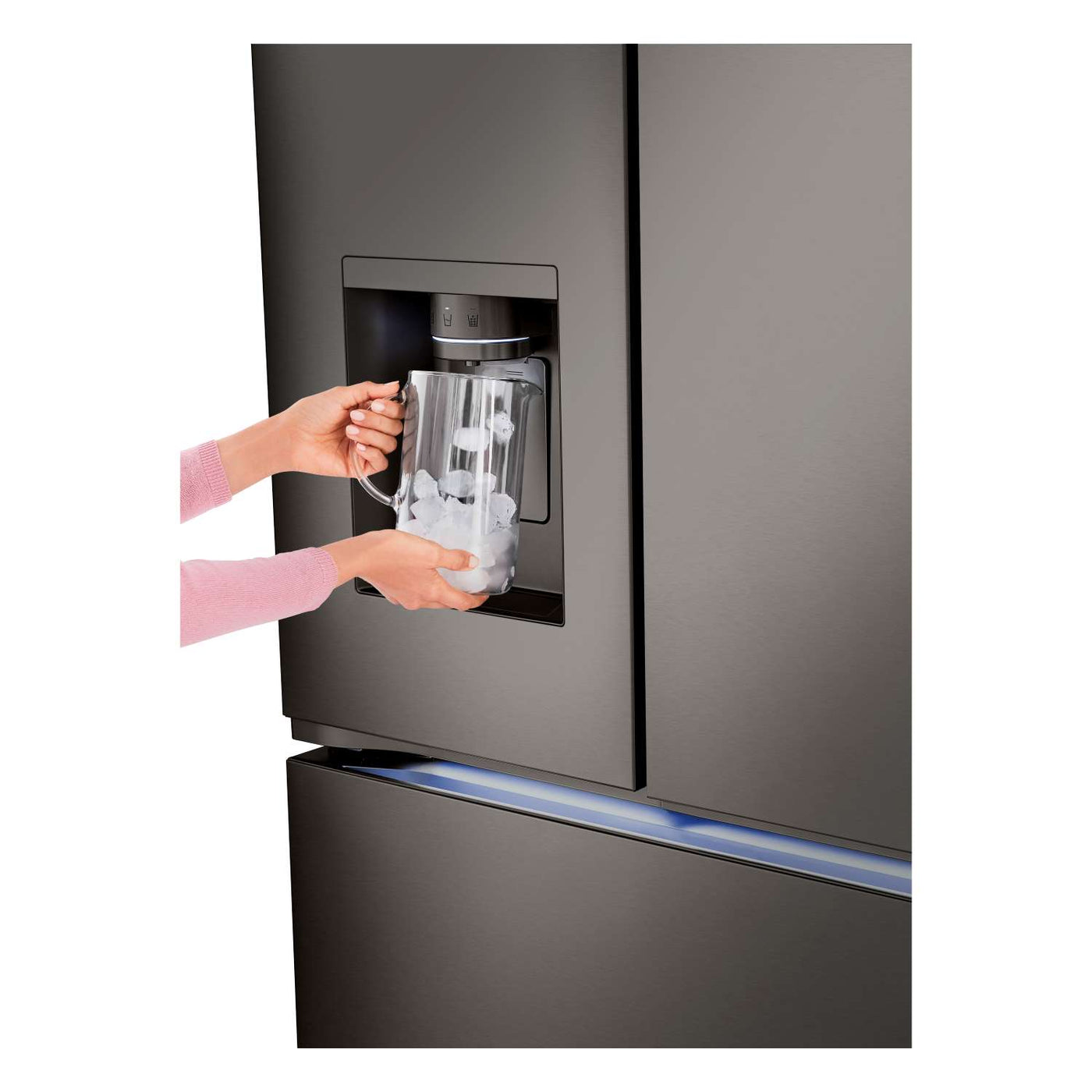 LG 26 cu. ft. Smart Counter-Depth MAX™ Black Stainless Steel French Door Refrigerator with Four Types of Ice - LRYXC2606D