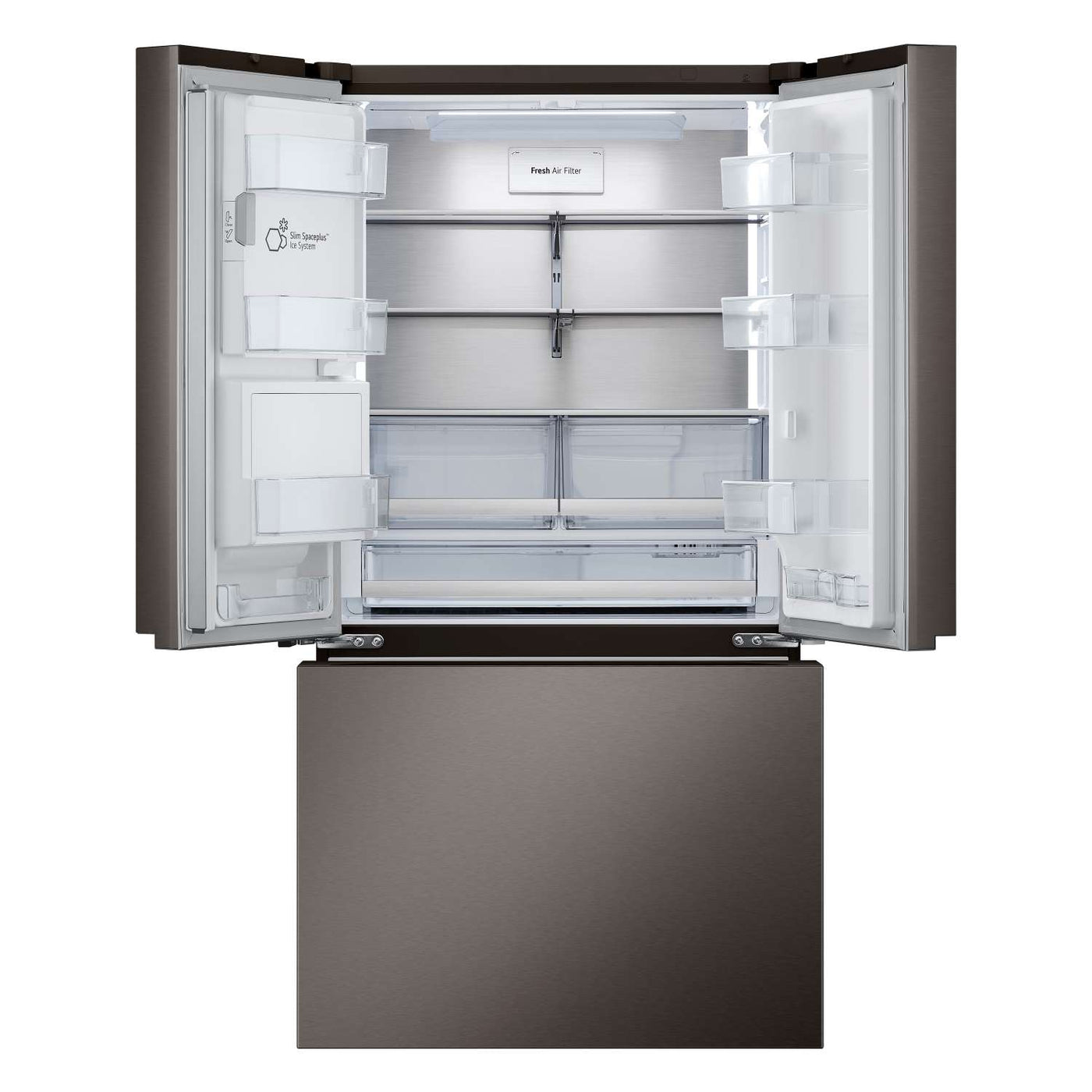 LG 26 cu. ft. Smart Counter-Depth MAX™ Black Stainless Steel French Door Refrigerator with Four Types of Ice - LRYXC2606D