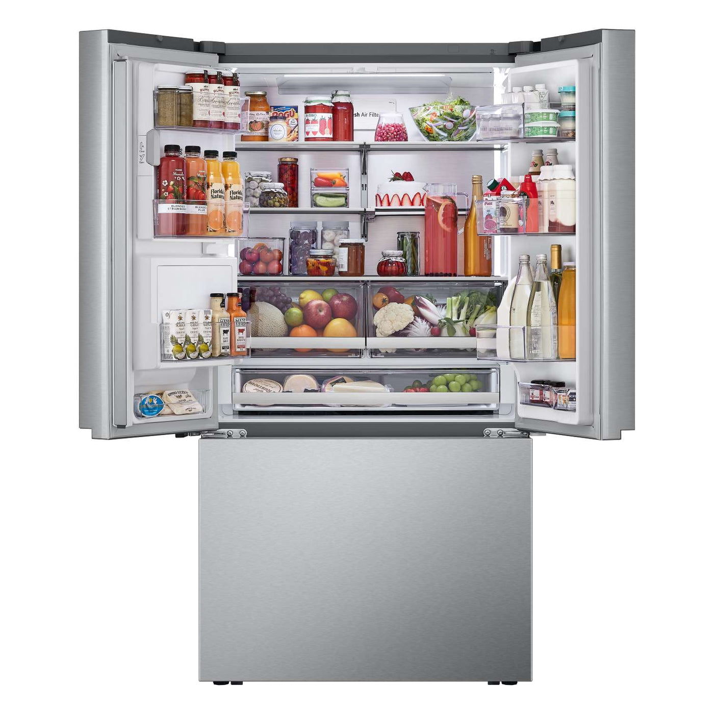 LG 26 cu. ft. Smart Counter-Depth MAX™ Stainless Steel French Door Refrigerator with Four Types of Ice - LRYXC2606S
