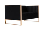 Adulis Velvet Loveseat - Black