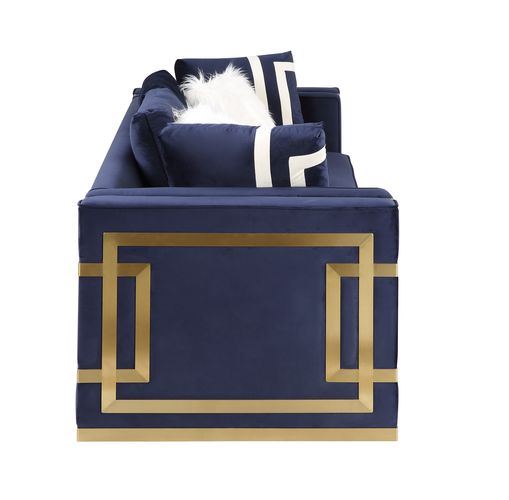 Innri Velvet Loveseat - Blue