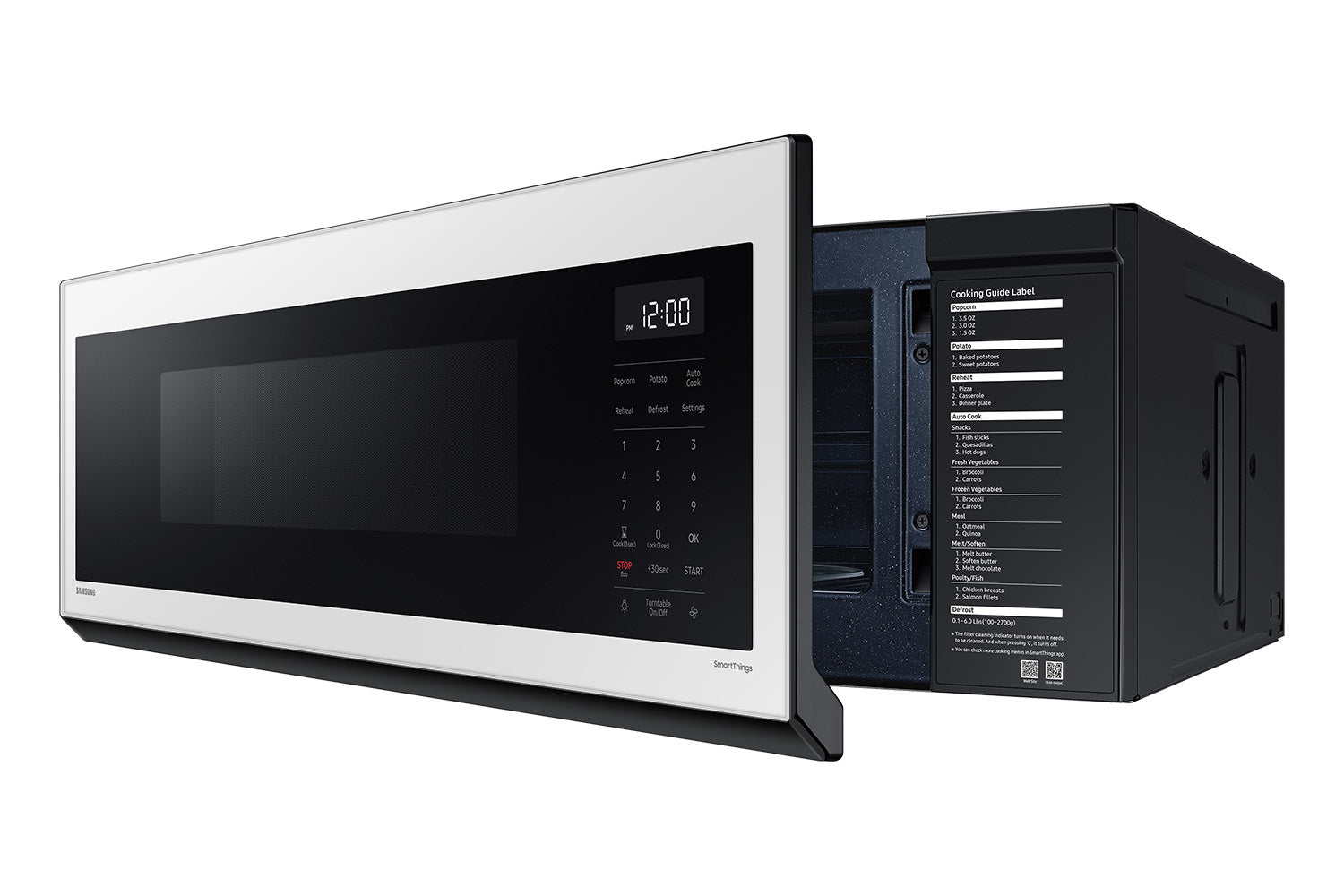 Samsung BESPOKE White Glass Over the Range Microwave (1.1 cu. ft) - ME11CB751012AC