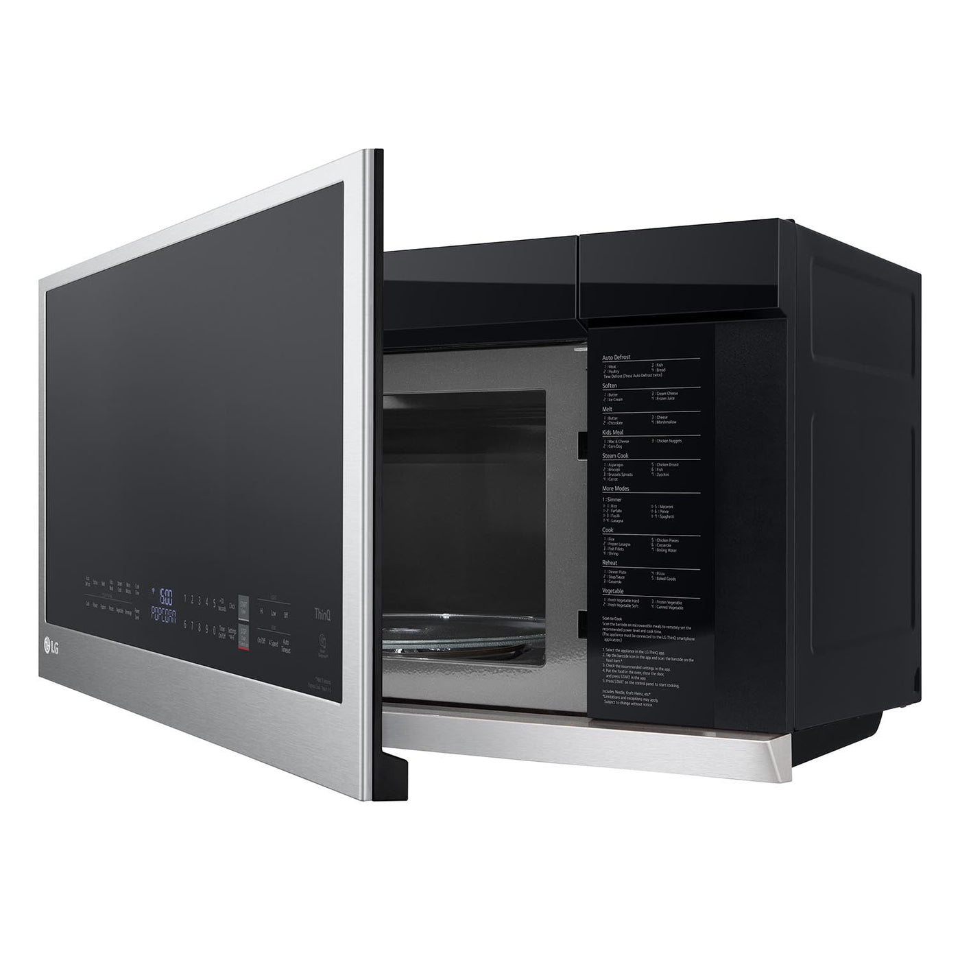 LG Smudge-Proof Stainless Steel Smart Wi-Fi Enabled Over-the-Range Microwave with ExtendaVent® 2.0 & EasyClean® (2.1 cu. ft.) - MVEL2137F
