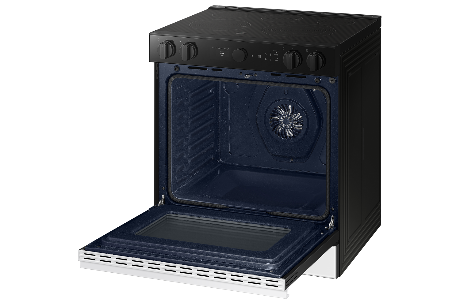 Samsung BESPOKE White Glass 30" True Convection Slide In Range with Oven Camera (6.3cu.ft.) - NSE6DB870012AC