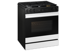 Samsung BESPOKE White Glass 30" Gas True Convection Slide in Range with Oven Camera (6.0cu.ft) - NSG6DB870012AA
