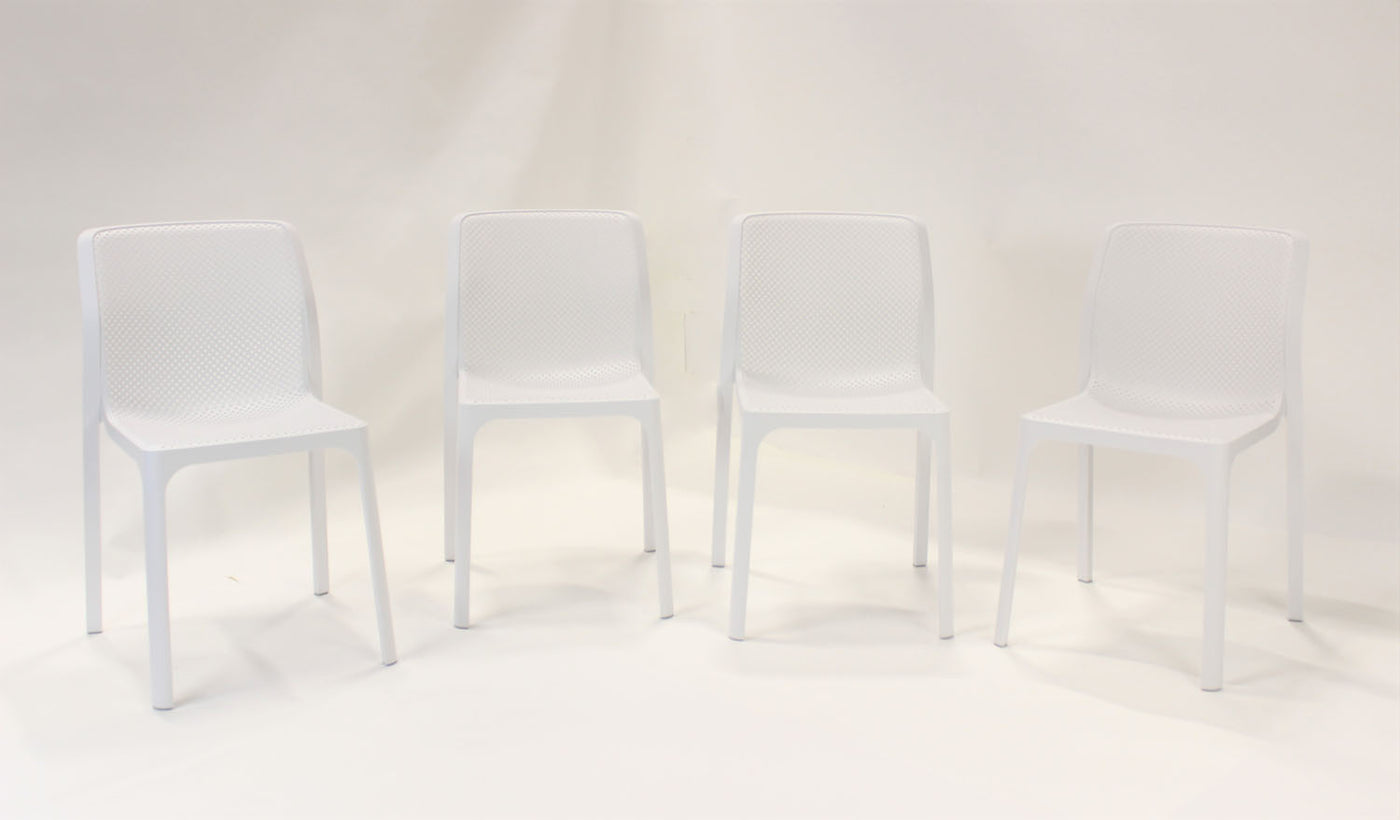 Nardi Bit Outdoor Dining  Chair - White (Set of 4)