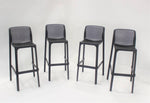 Nardi Net Outdoor Barstool - Black (Set of 4)