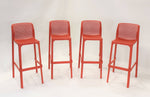 Nardi Net Outdoor Barstool - Red (Set of 4)