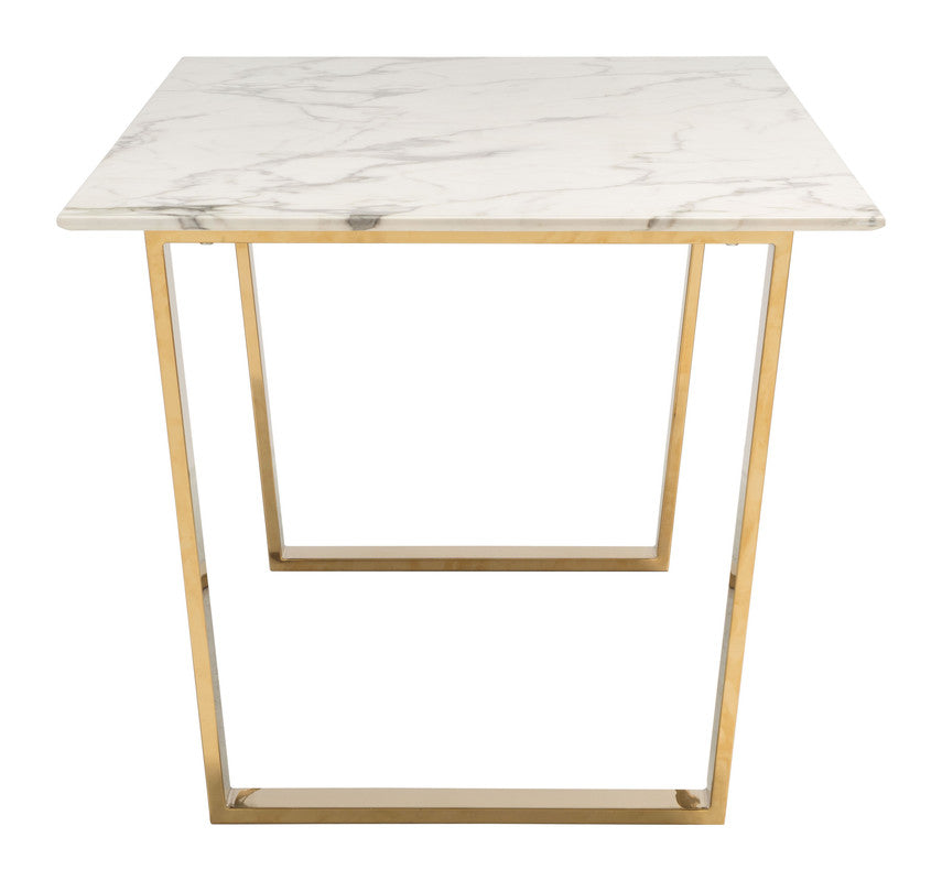 Nezahual 71" Dining Table - Stone/Gold