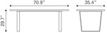 Nezahual 71" Dining Table - Stone/Gold