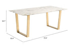 Nezahual 71" Dining Table - Stone/Gold