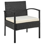Austwell 3-Piece Outdoor Conversation Set - Black/Cream