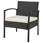 Austwell 3-Piece Outdoor Conversation Set - Black/Cream