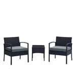 Austwell 3-Piece Outdoor Conversation Set - Black/Grey