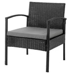 Austwell 3-Piece Outdoor Conversation Set - Black/Grey