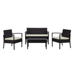 Austwell 4-Piece Outdoor Conversation Set - Black/Cream