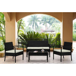 Austwell 4-Piece Outdoor Conversation Set - Black/Cream