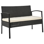 Austwell 4-Piece Outdoor Conversation Set - Black/Cream