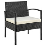 Austwell 4-Piece Outdoor Conversation Set - Black/Cream