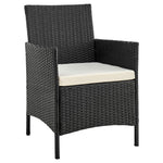 Lavaca 4-Piece Outdoor Conversation Set - Black/Cream