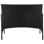 Lavaca 4-Piece Outdoor Conversation Set - Black/Cream