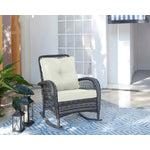 Cypremort Outdoor Rocking Chair - Mixed Grey Weave/Cream